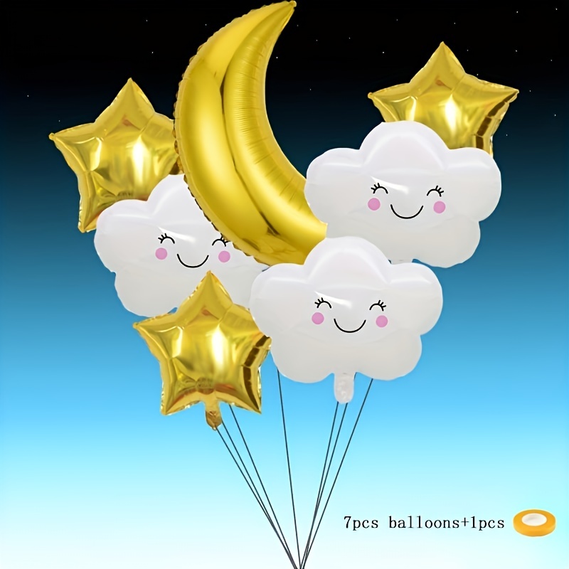 12 globos inflados con helio -Feliz cumpleaños y caritas con besitos