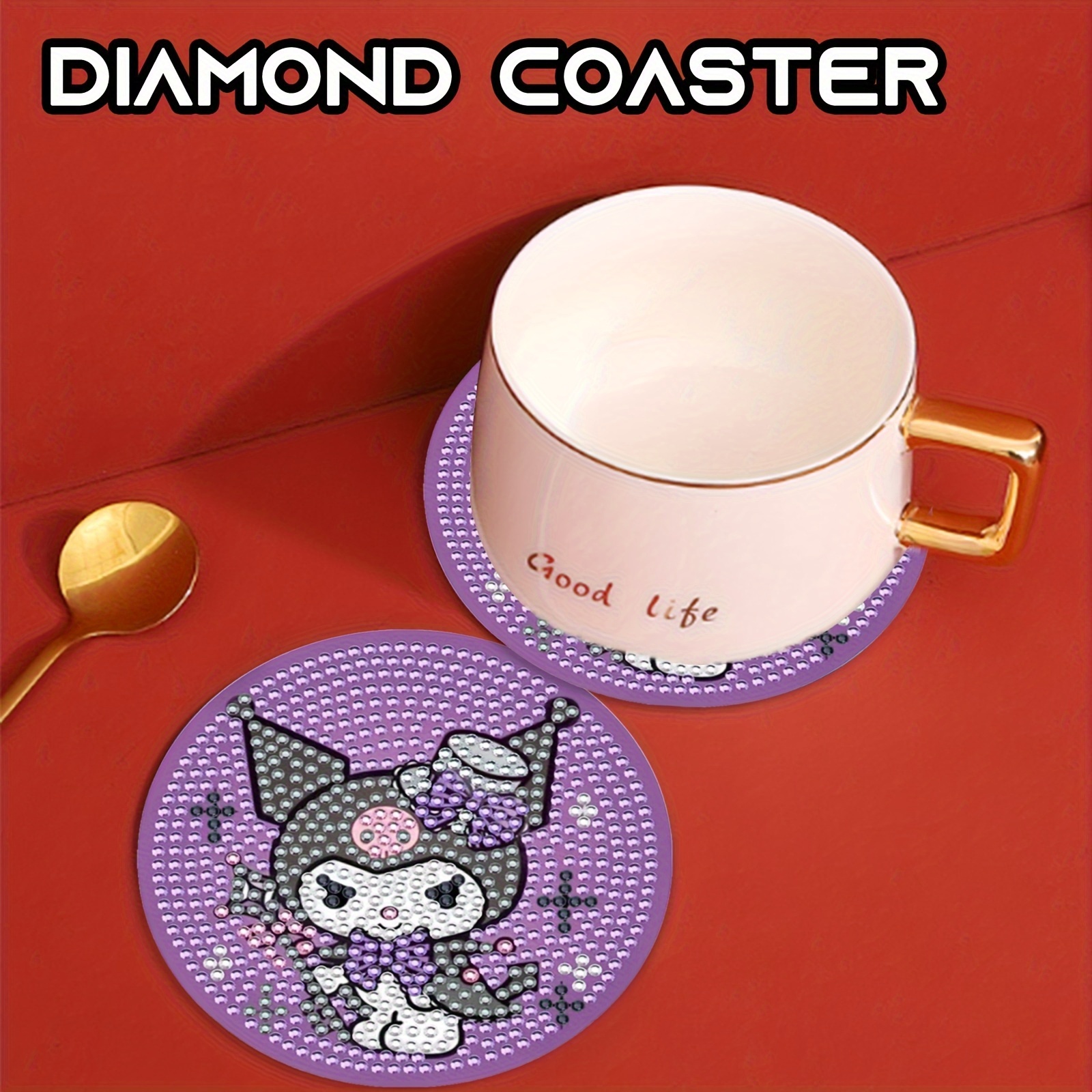 Hello Kitty Diy Diamond Painting Coasters Kits diy - Temu