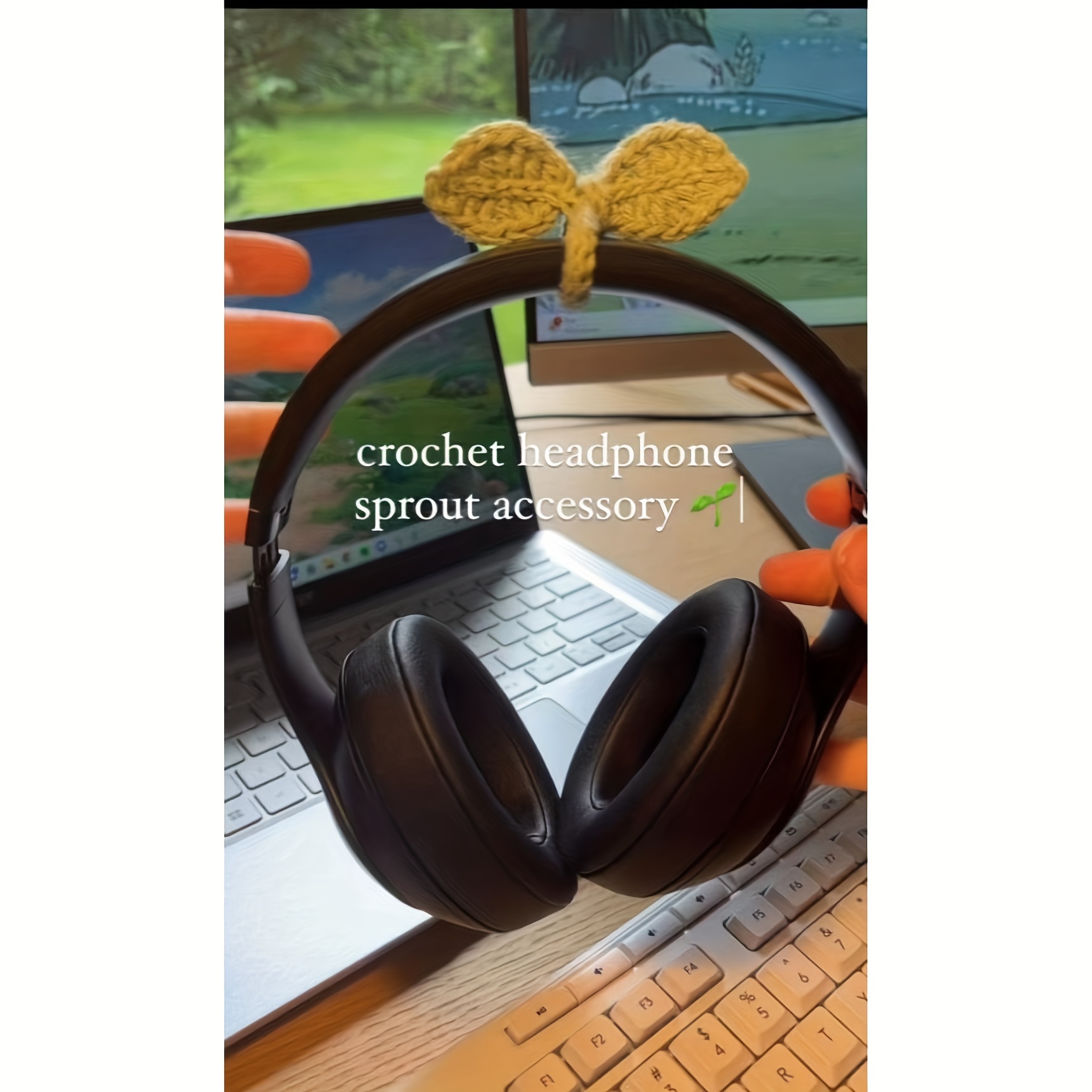 Hand Hook Leaf Green Sprout Headphone Decoration Diy Jewelry - Temu Canada