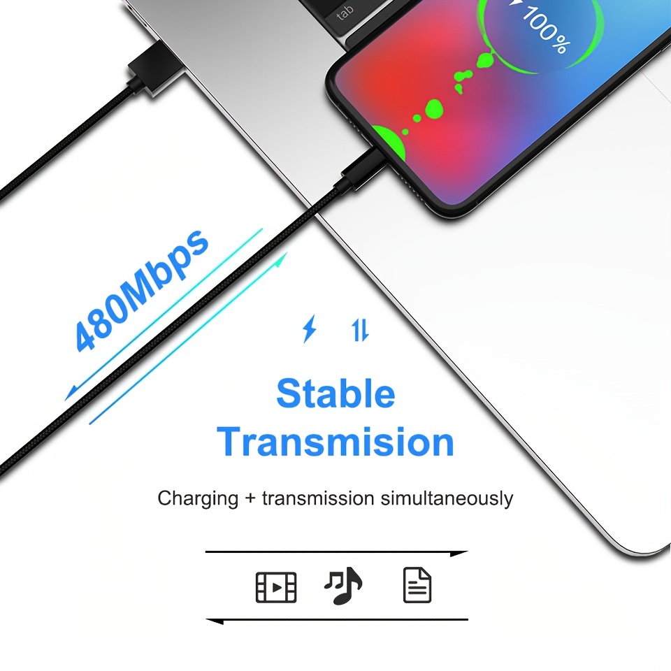 Cablu USB tip C 99,06 cm/198,12 cm/299,72 cm pentru încărcare rapidă și transfer de date pentru for Samsung Xiaomi Vivo OPPO Redmi și alte smartphone-uri USB C