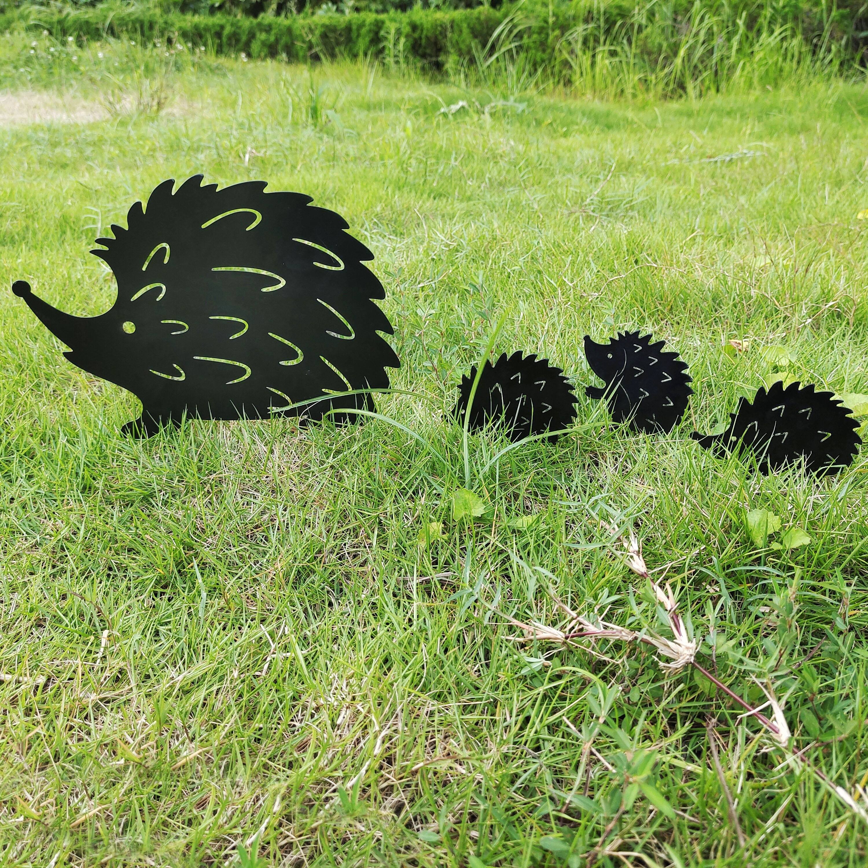 

4pca/set Outdoor Garden Iron Yard Villa Decoration Iron Hedgehog Ornament Decoration Set