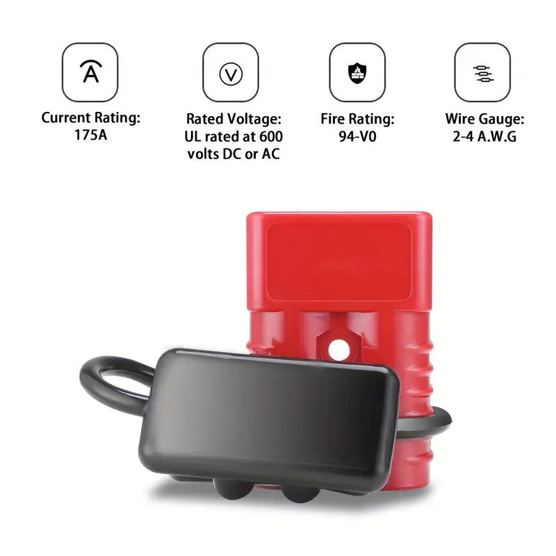 175A Battery Quick Connect Disconnect Plug – Heavy-Duty Winch Trailer Harness Connector