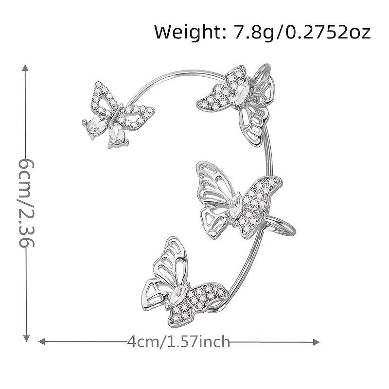 1pza Clip Orejas Mariposa Brillante Chicas Deslumbrantes - Temu Chile
