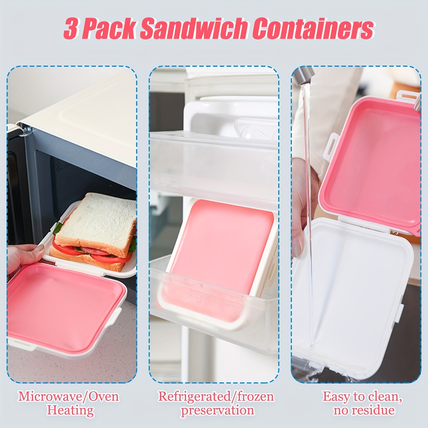 Sandwich Container, Toast-shaped Lunch Box Storage Container With Lid,  Bpa-free And Reusable, Microwave And Dishwasher Safe, For Home Or Adult Use  (colorful)
