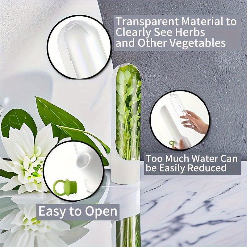 1pc 3pcs vegetable preservation cup herb storage container herb preservation cup herb preservation box preservation container details 4