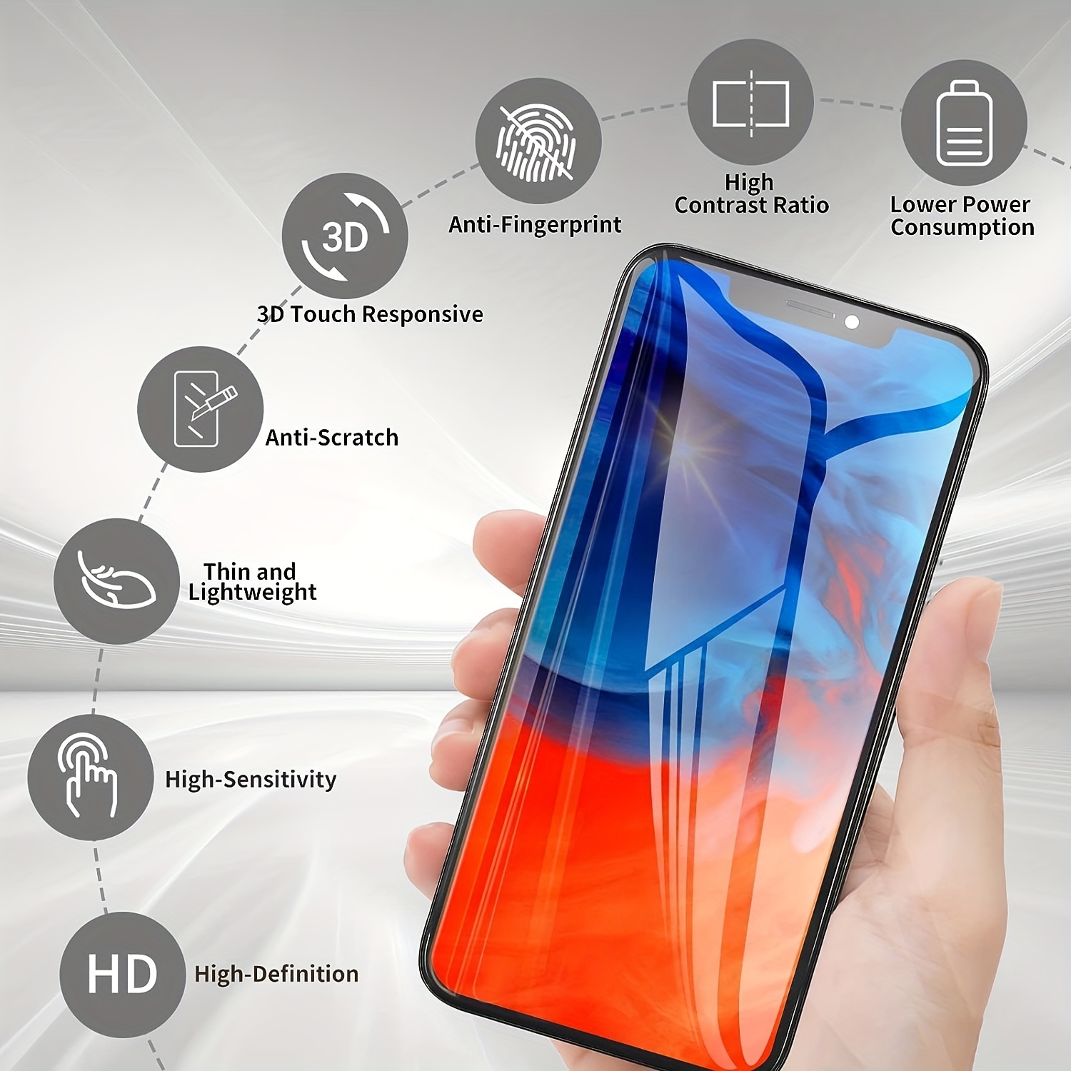 Reemplazo de pantalla para iPhone X de 5.8 pulgadas, pantalla LCD táctil  digitalizador Asamblea con 3D Touch y herramientas de reparación completa