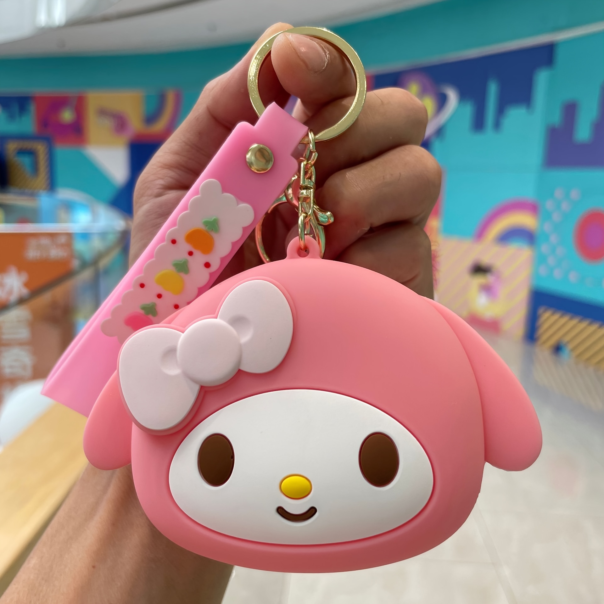 Kawaii Korea Beaver Animal Key Chain With Pearl Coin Purse 