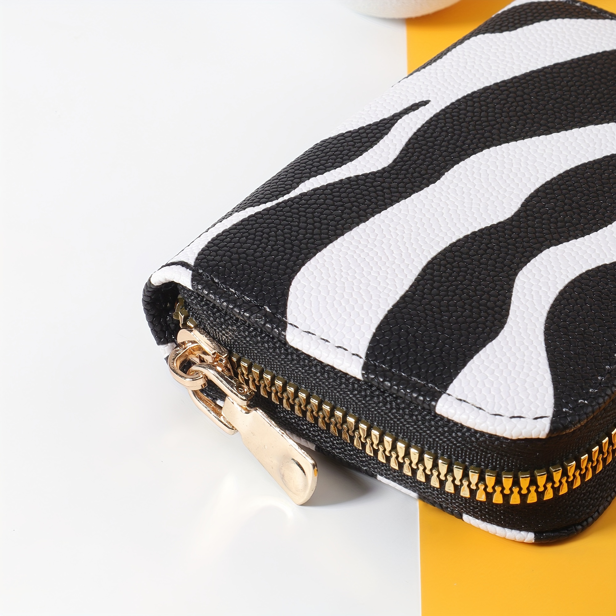 New Stylish Zebra Patterned Coin Wallet Zipper Around Simple Temu