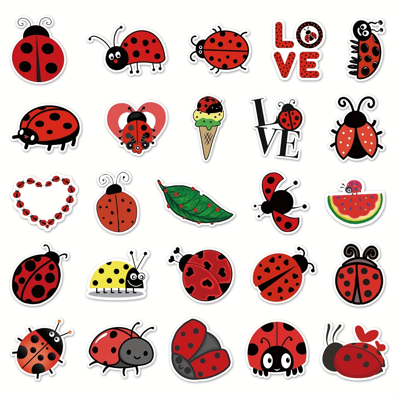 Cartoon Ins Style Seven Star Ladybug Personality Diy - Temu