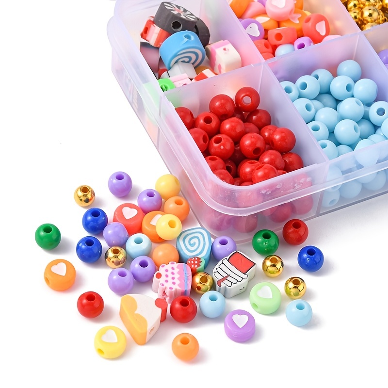 Rainbow Color Acrylic Beads, With Plastic Beads & Handmade Polymer Clay  Beads - Temu