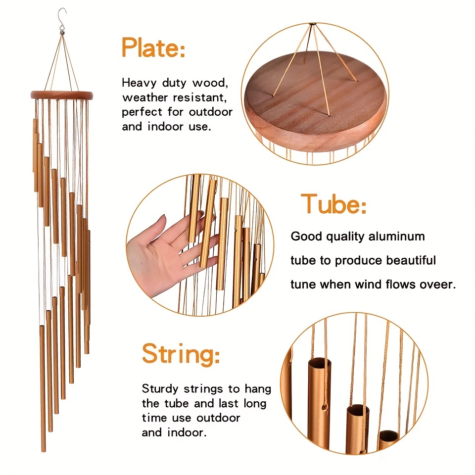 Arlmont & Co. 40 Long Tuned Wind Chime Traditional Tube Unique