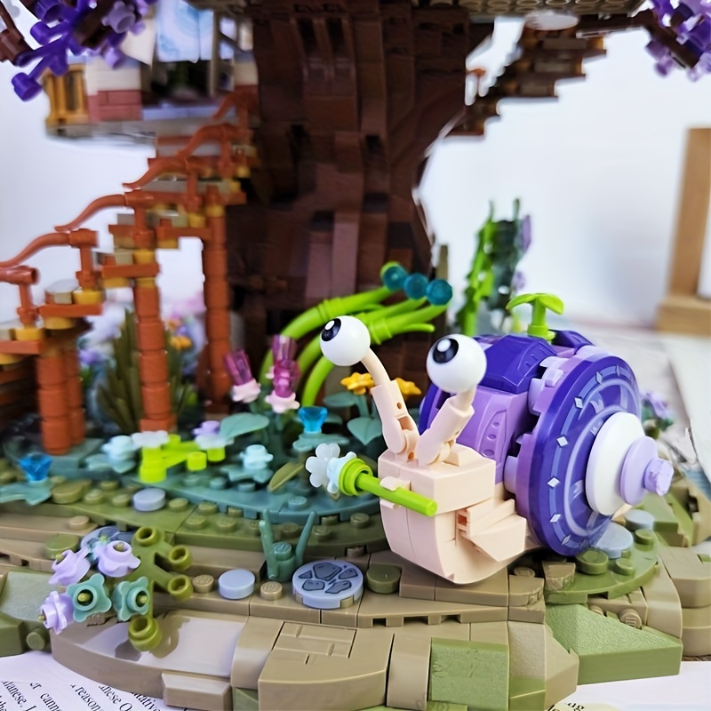 Purple Elf Tree House Artificial Tree House Bricks Model Set