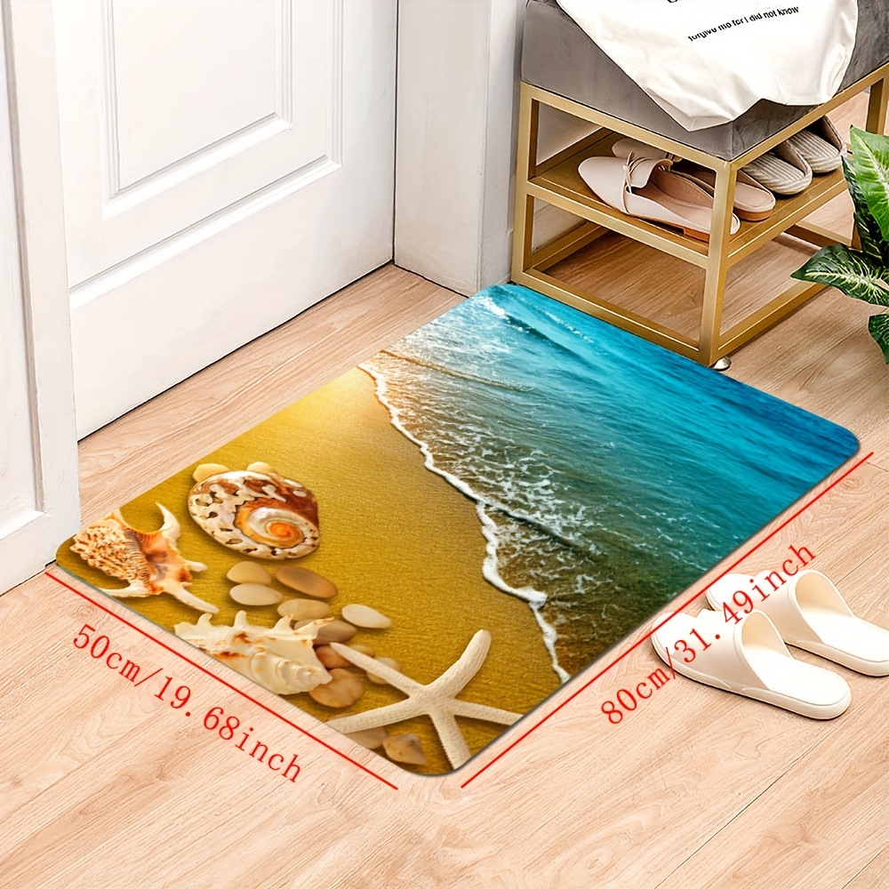 Starfish Print Floor Mat Suitable For Kitchen Living Room - Temu