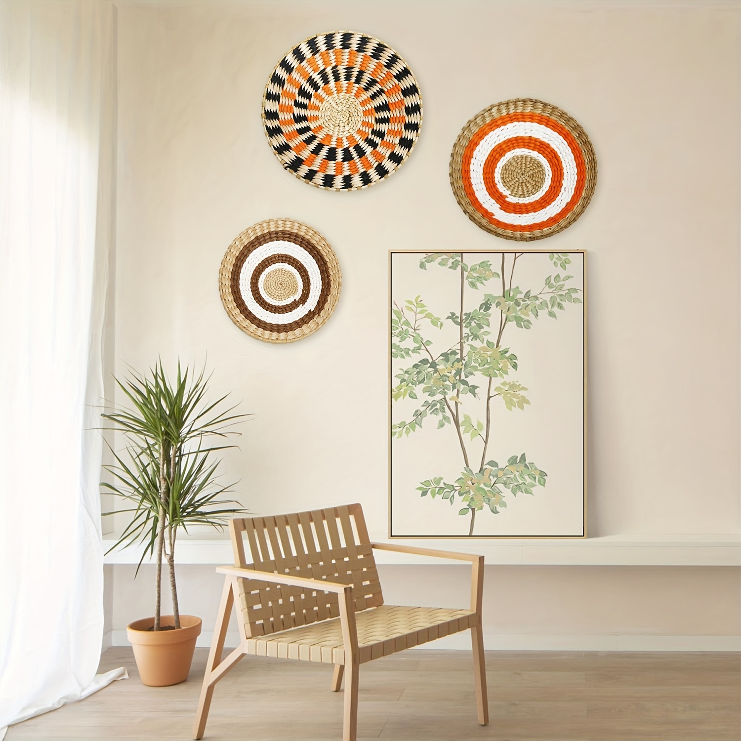 Handmade Straw Decorative Wall Hangings Home Living Room - Temu