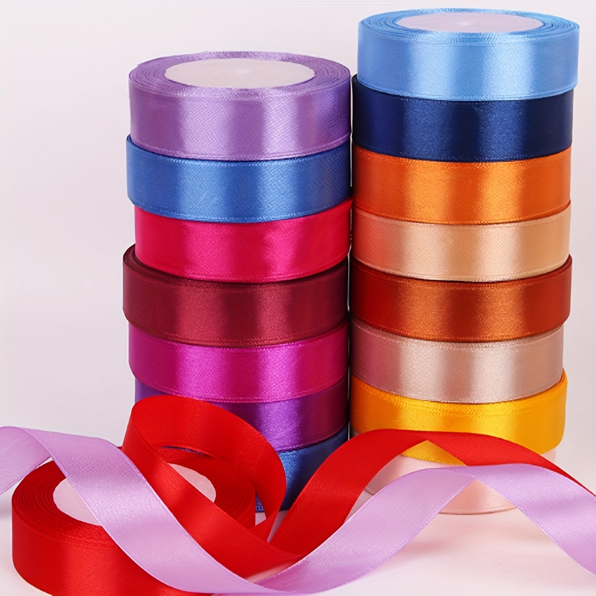 25 Yards Width Long Satin Ribbon Ribbon Silk Ribbon Weaving - Temu United  Arab Emirates