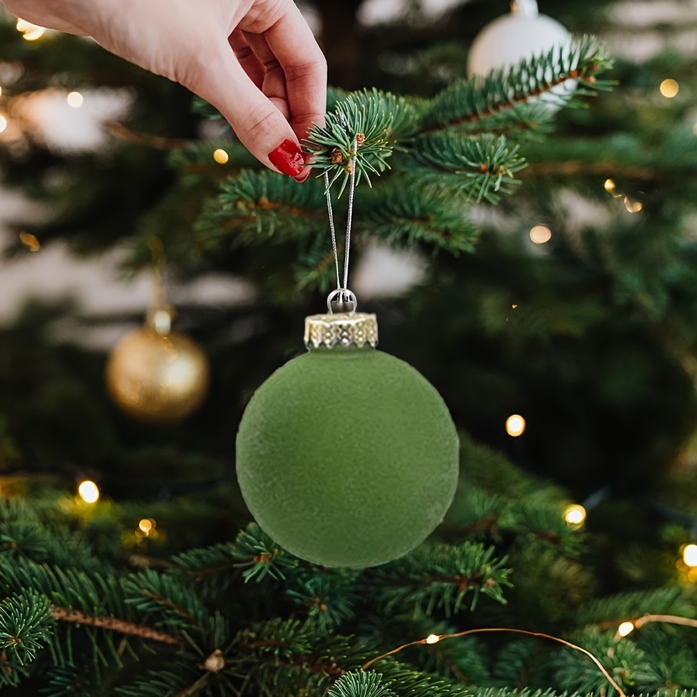 Clearance!Velvet Christmas Balls, Velvet Christmas Ornaments for Tree Set  of 15, Farmhouse Christmas Ball Bauble, Christmas Ball Ornaments for Xmas