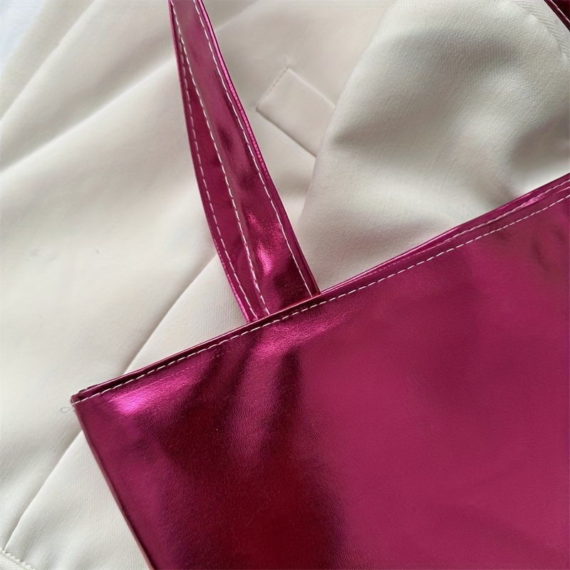 Pink metallic outlet tote bag