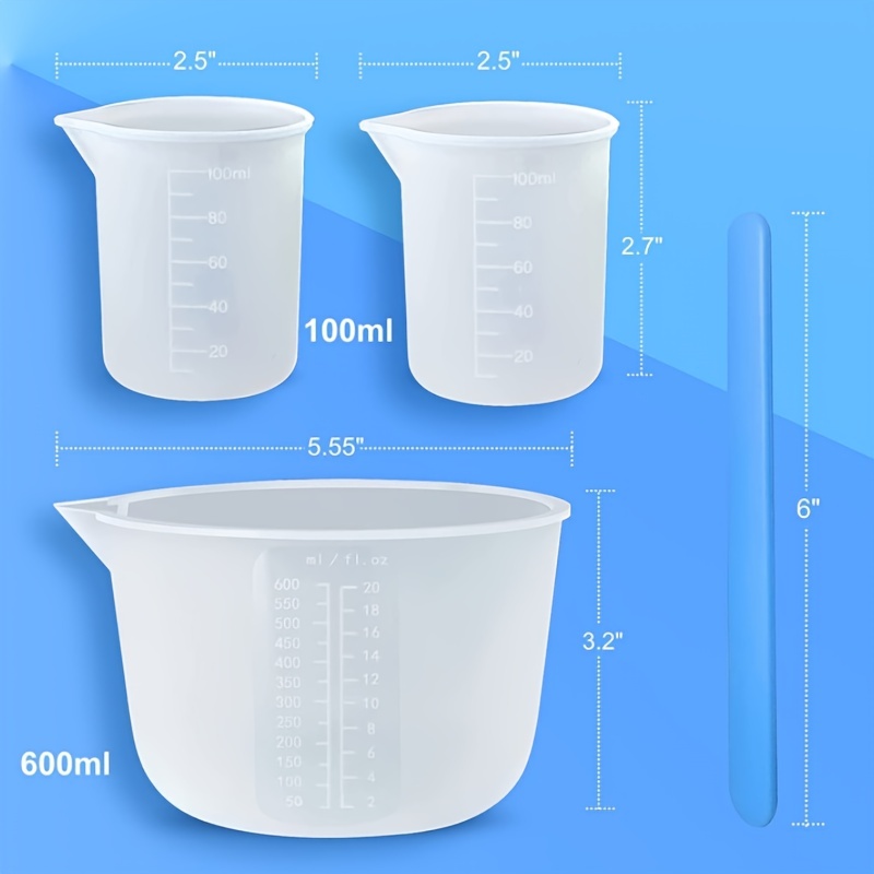 Silicone Measuring Cups For Epoxy Resin, Silicone Cup, Mixing Cups, Big  Silicone Stir Sticks, For Epoxy Molds Acrylic Paint Pouring Resin Jewelry  Making Accessories - Temu