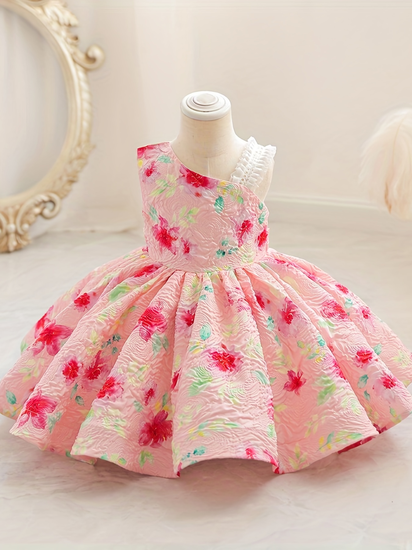 Girls Cute Princess Dress Color Matching Toddler s Gown Temu