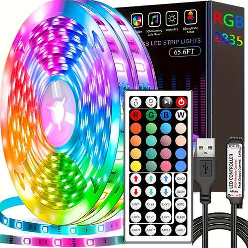 100ft 65 6ft 32 8ft led strip lights rgb 2835 infrared 44 key controller night light decorate living room christmas party bedroom night light