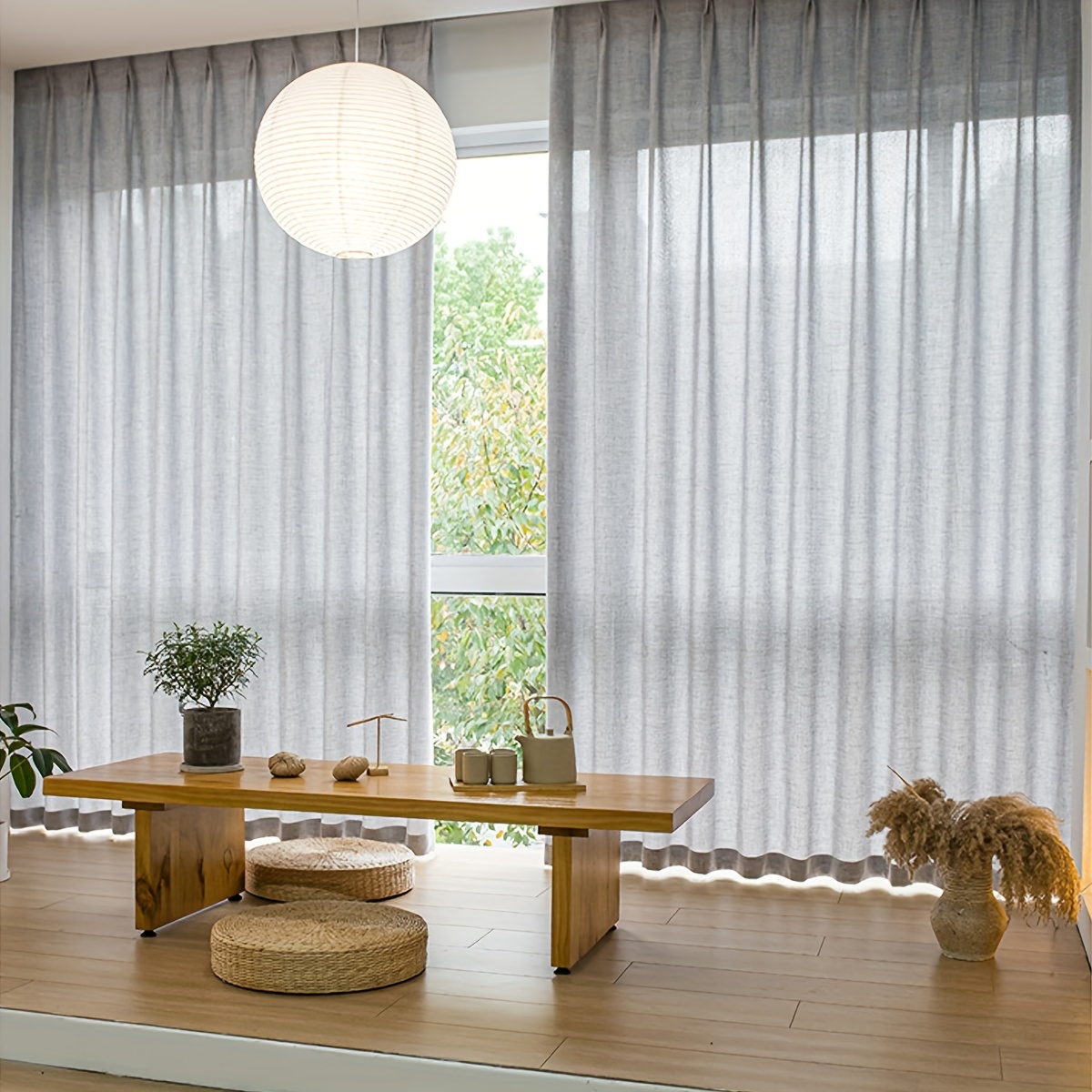 Cortinas de lino extralargas con bloqueo de luz, 1 panel decorativo con aislamiento  térmico, cortina de 2 pisos, panel de cortina de ventana de 16 pies de  longitud para techo Hich, ventana
