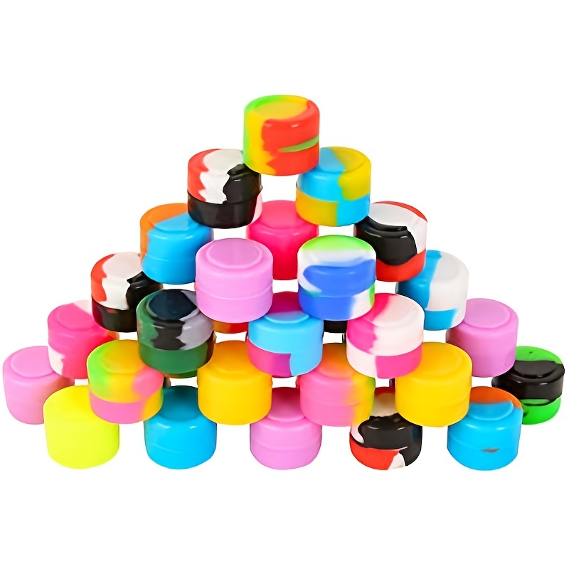 10 Pcs 5ml Silicone Wax Containers Assorted Colors Multi Use Non Stick  Storage