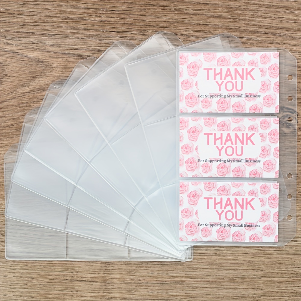 Pochette plastique porte cartes pour planner 6 trous