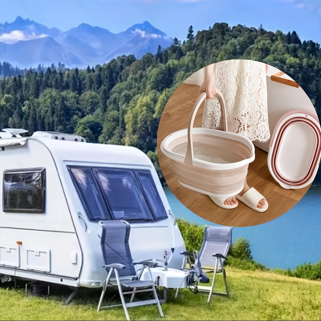 Comprar Cubo plegable para lavado de coches, cesta de almacenamiento para  pesca y acampada al aire libre, cubo ovalado para baño y cocina
