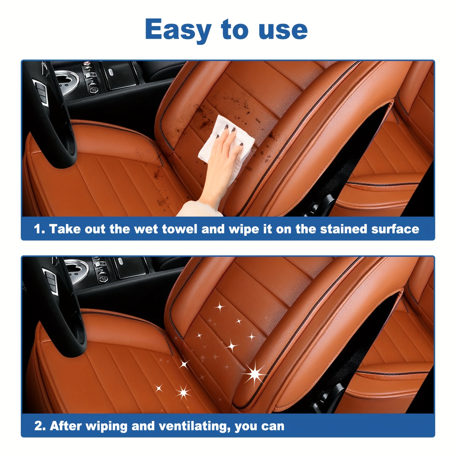 AREON Car Wipes For Leather - Great for Leather Furniture & Car Interiors 2  x 25