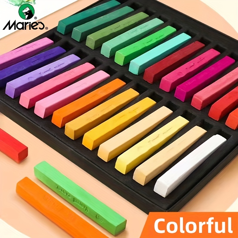 COLOUR BLOCK 100pc Wooden Case Soft Pastel Art Set for Beginners and  Experienced Artists Assorted Colors Square Chalk Pastels Art Supplies for  Drawing Blending Shading