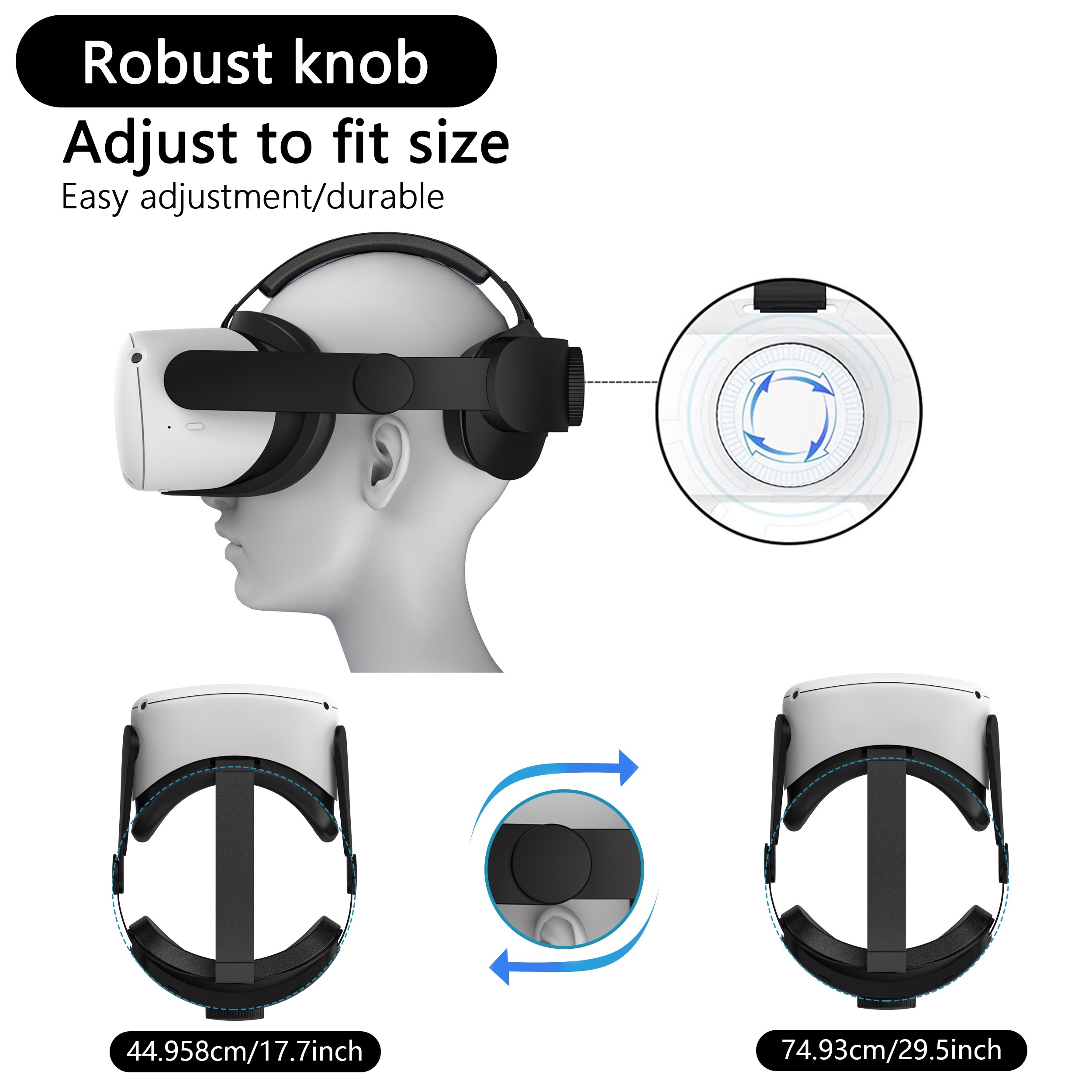 head strap compatible with oculus quest 2 meta quest 2 adjustable elite strap replacement for enhanced comfort support and gaming immersion in vr head strap only