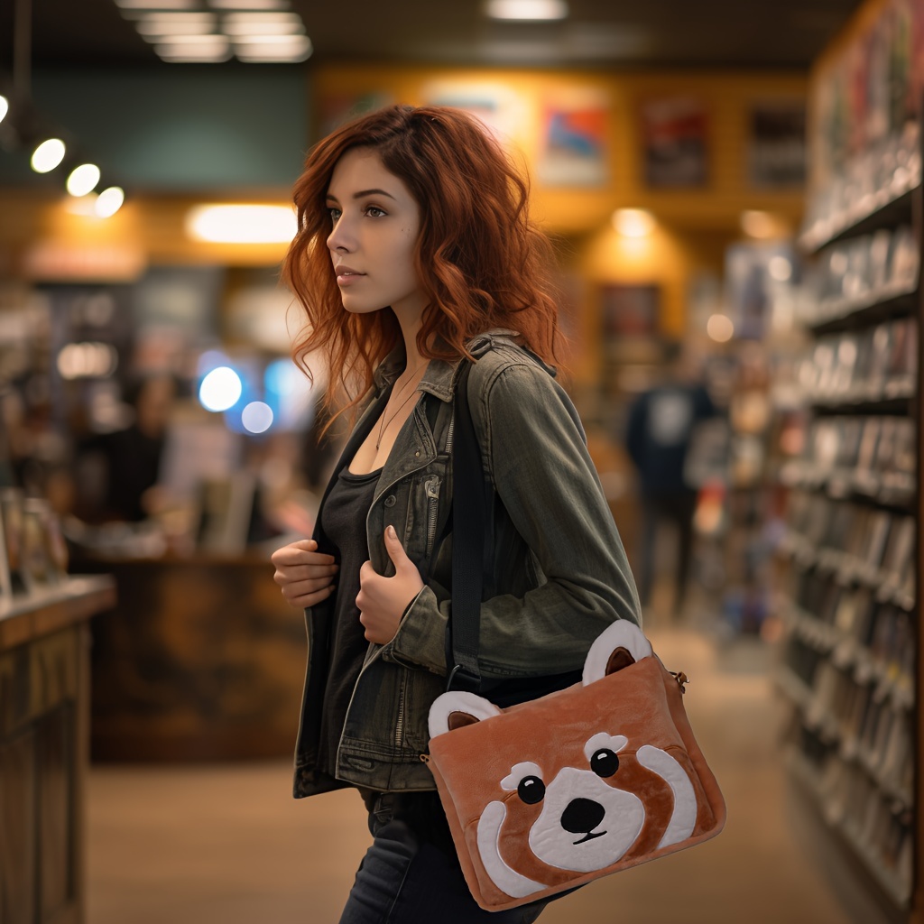 Kawaii Cute Novelty Bag, Red Panda Novelty Crossbody Bag, Lovely Cartoon  Handbag, Shoulder Bag & Purse