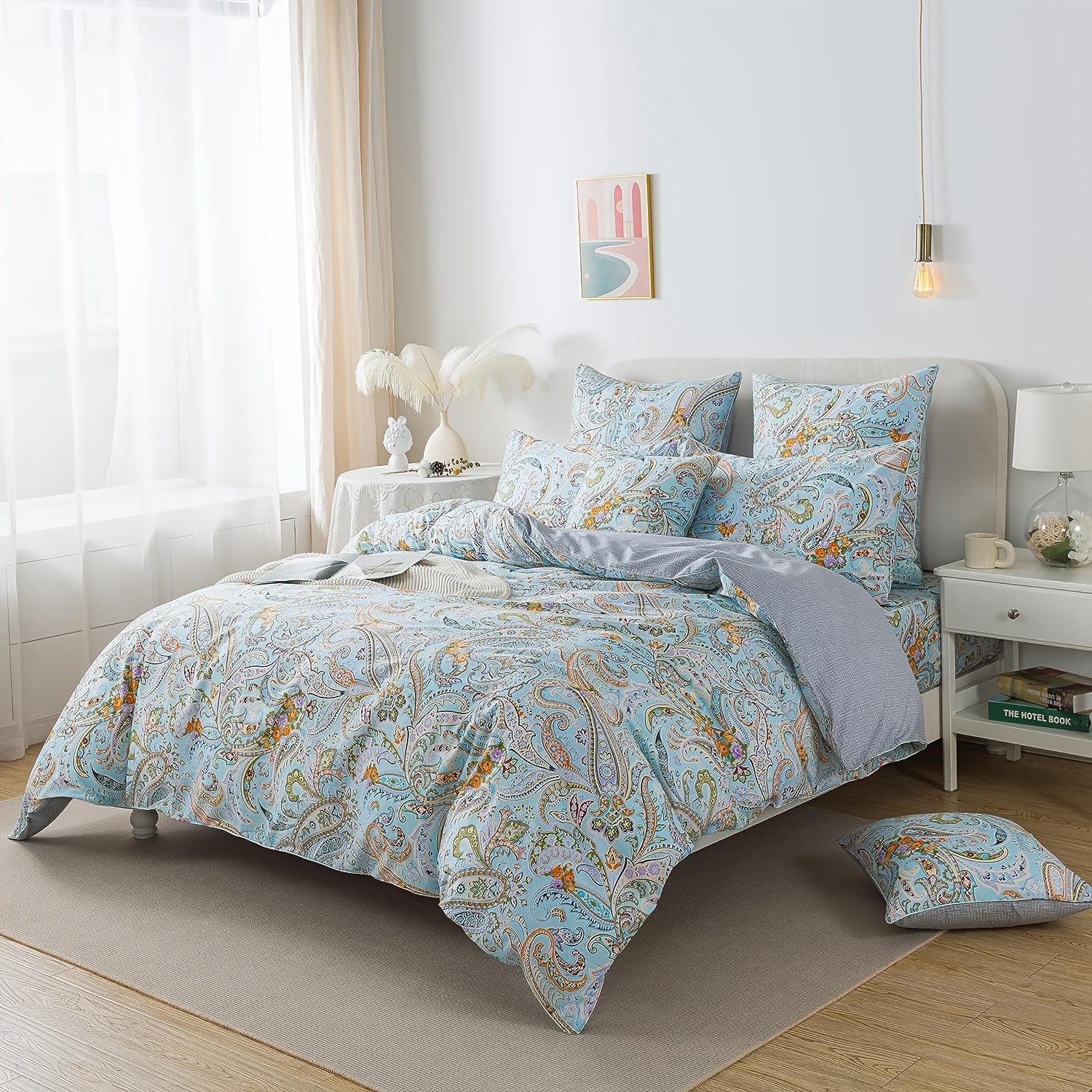 Paisley Duvet Cover Set Bohemian Damask Paisley Bedding - Temu