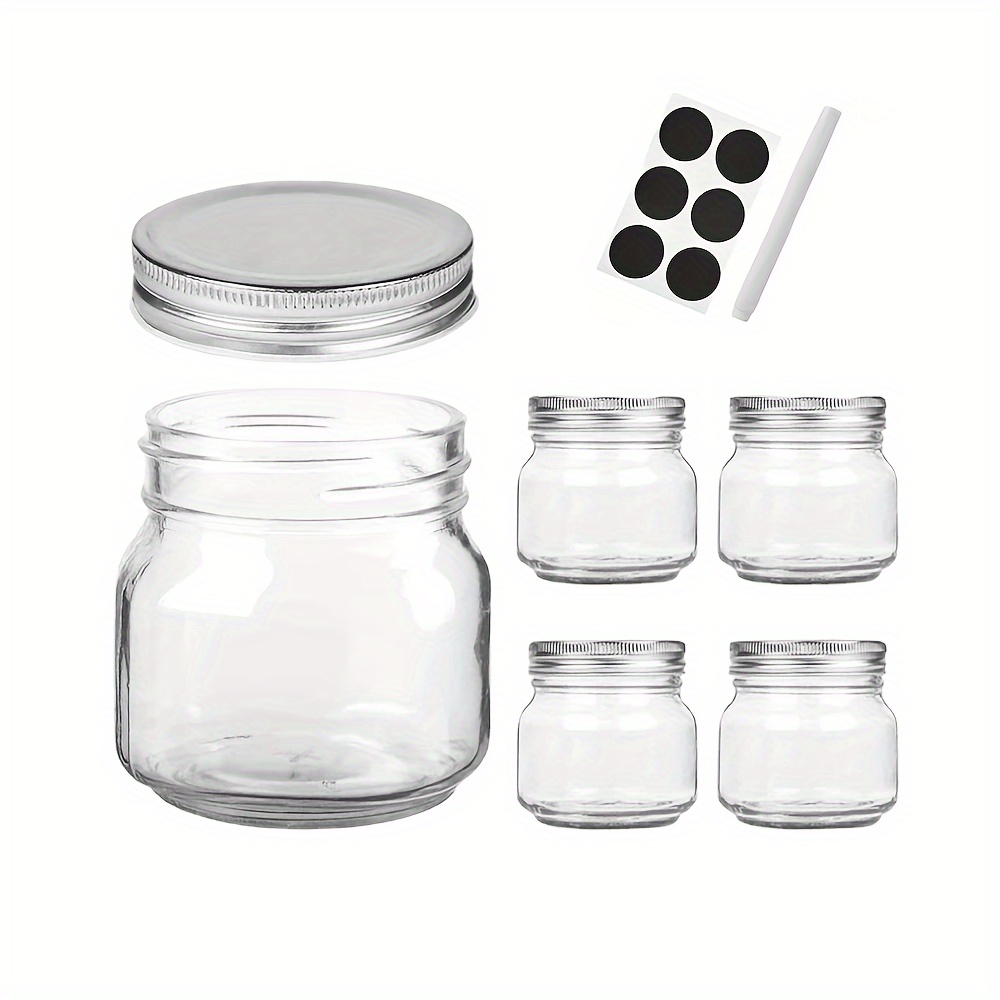  16 oz tarros de vidrio, cristal transparente Mayo/Economía  tarros (12 frascos) – No Caps : Hogar y Cocina