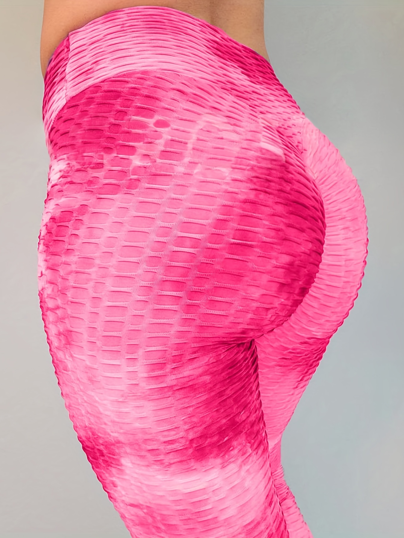 Women's Pink High Waist Gym Yoga Scrunch Bum Leggings -  Australia