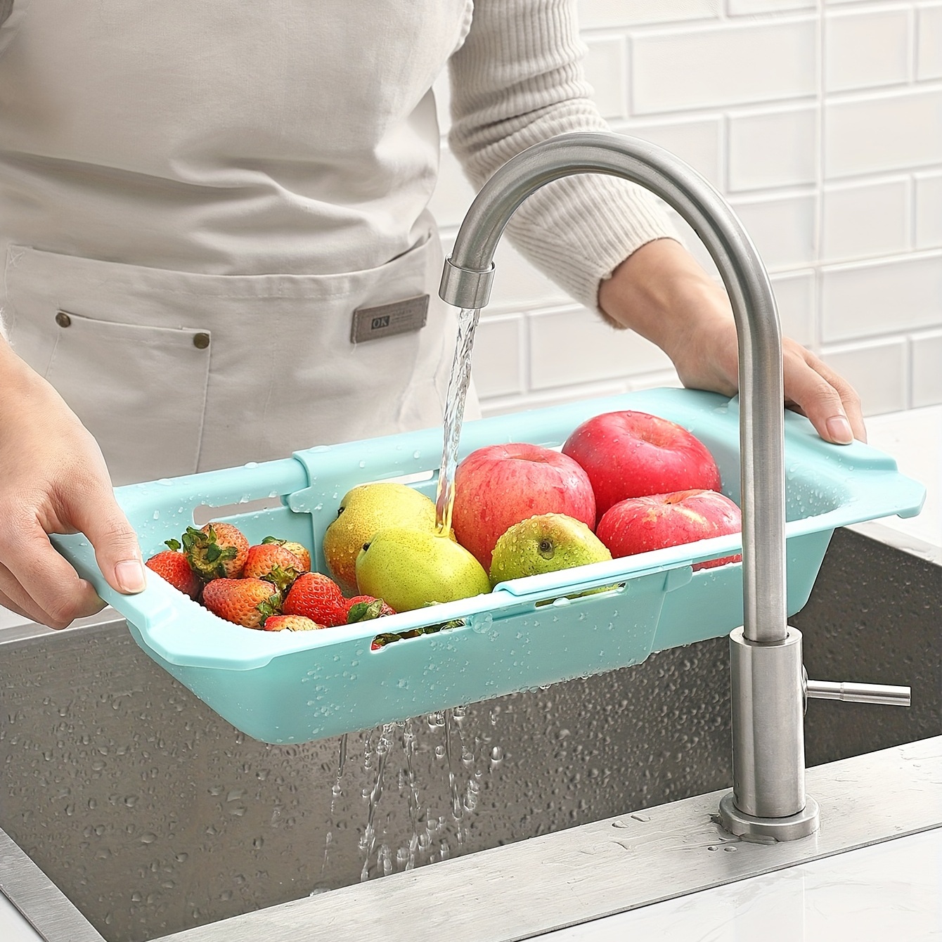 Adjustable Dish Drainer Sink Extendable Colander Vegetable - Temu