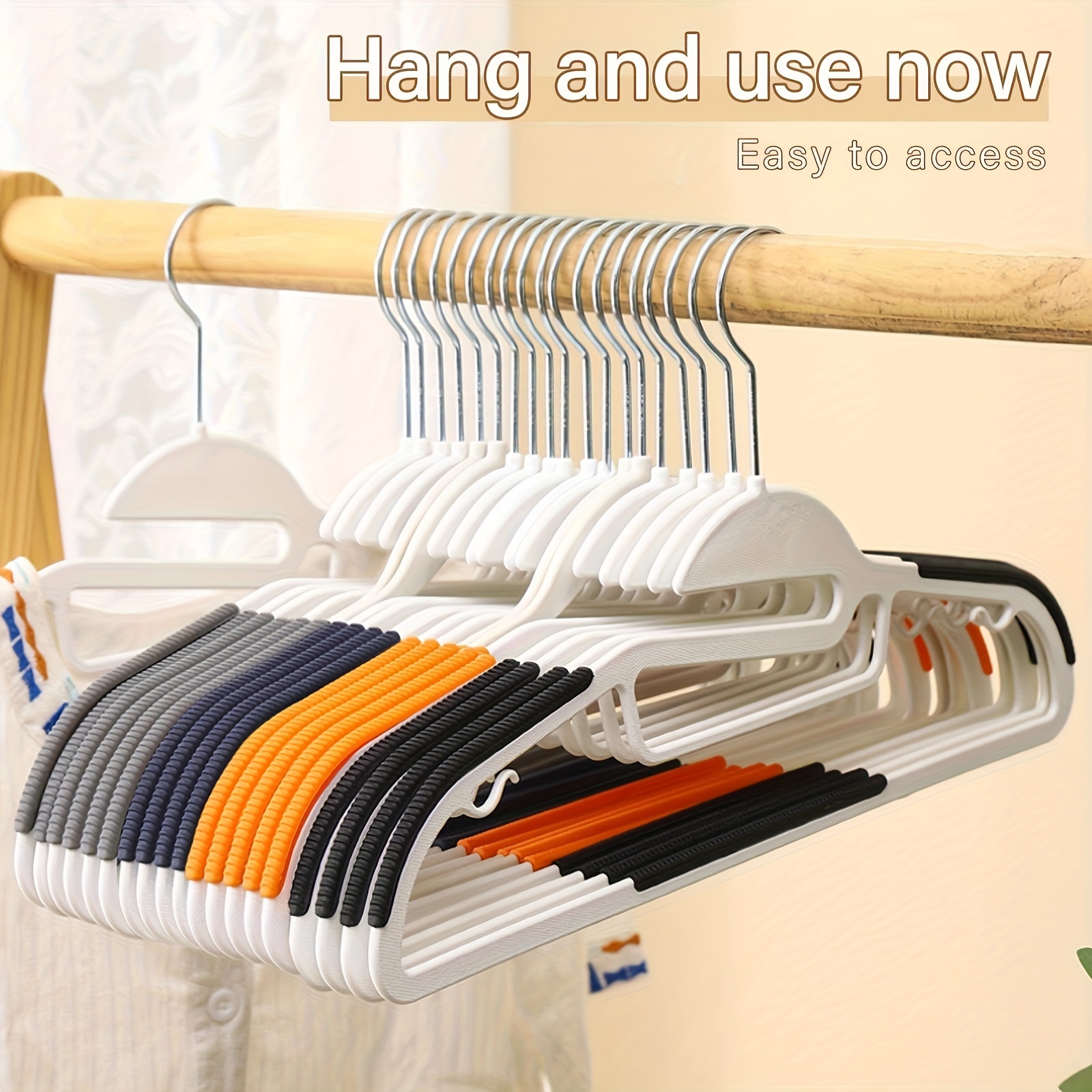 Plastic Clothes Hangers With Hooks Wet And Dry Coat Hanger - Temu