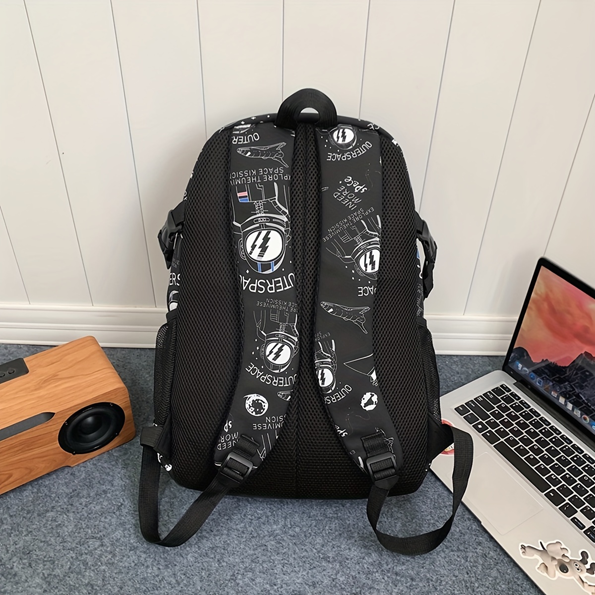 Graffiti Spaceman School Bag Large Capacity Backpack
