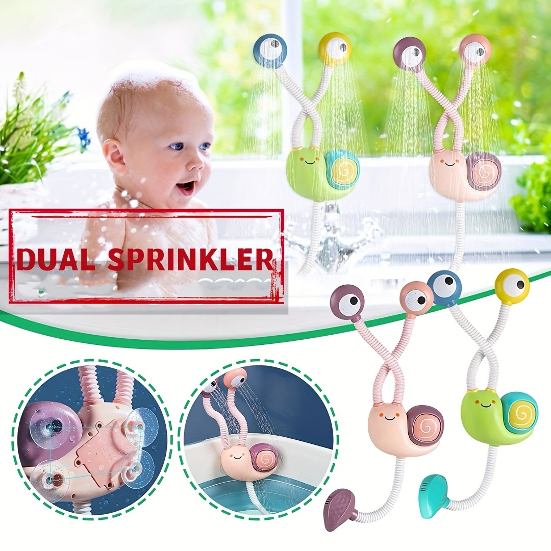 Baby Bath Toys with Shower Head, Upgrade Electric Shower Head Baby Bath  Toys Double Sprinkler Bathtub Tub Water Toys for Kids Preschool Child 18