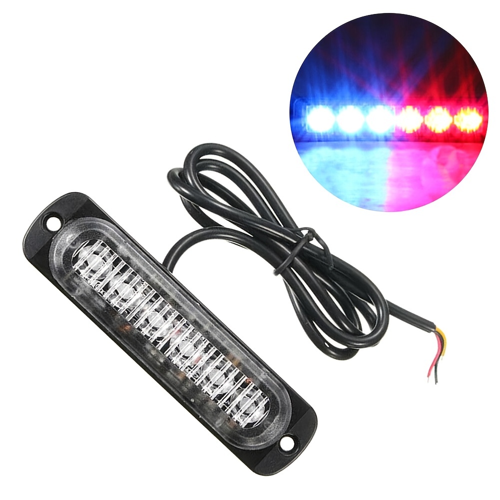 2Pcs Emergency Warning Strobe Lights 12V 4 LED Amber RED White Blue Flash  Steady On Car LED Lights For Honda Civic Peugeot 206 - AliExpress