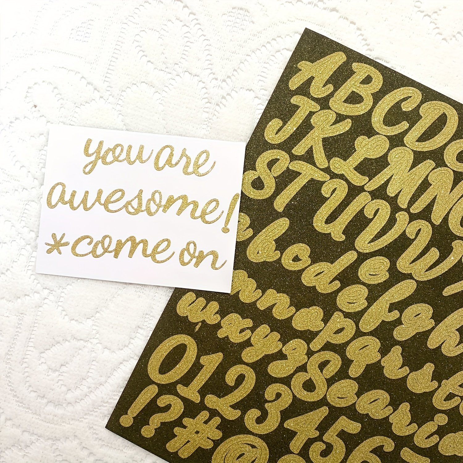 Matte Bronzing Flash Letter Stickers Golden And Silvery - Temu