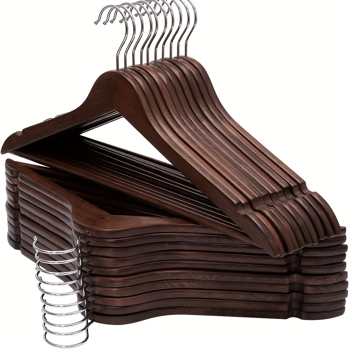 Wooden Clothes Hangers With Grooves - Suit Hangers With 360-degree  Rotatable Hook, Wooden Coat Hangers - Heavy Duty Hangers For Clothes,  Jacket, Shirt, Tank Top, Dress - Dorm And Bedroom Wardrobe Organizer