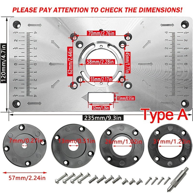 Router Table Insert Plate Table Aluminium Insert Plate Router