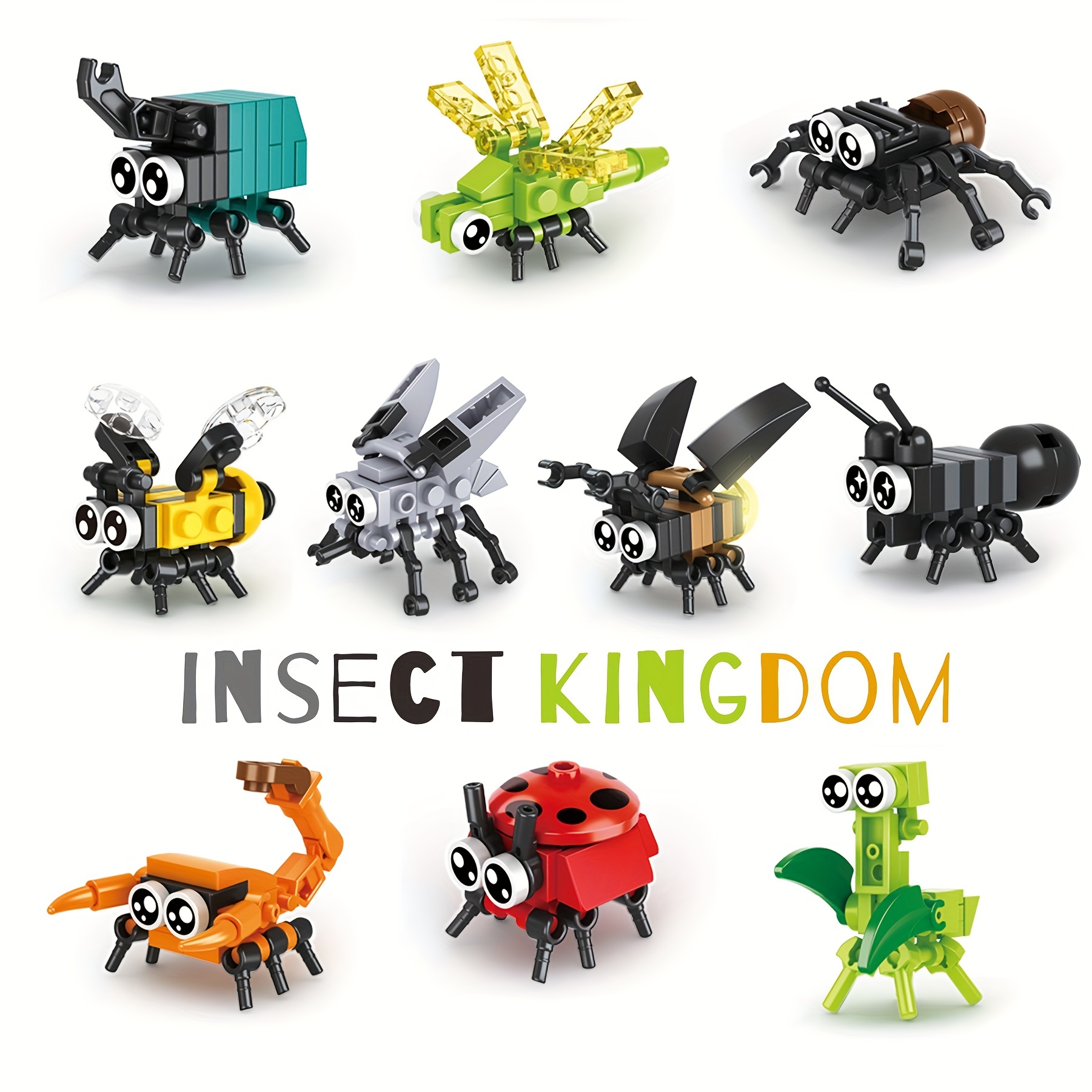 Semblable à Lego Blocs de construction Abeille Libellule Papillon Fourmi  Petit Insecte Animal Petite Particule Assemblé Éducatif Bloc de  Construction Jouet