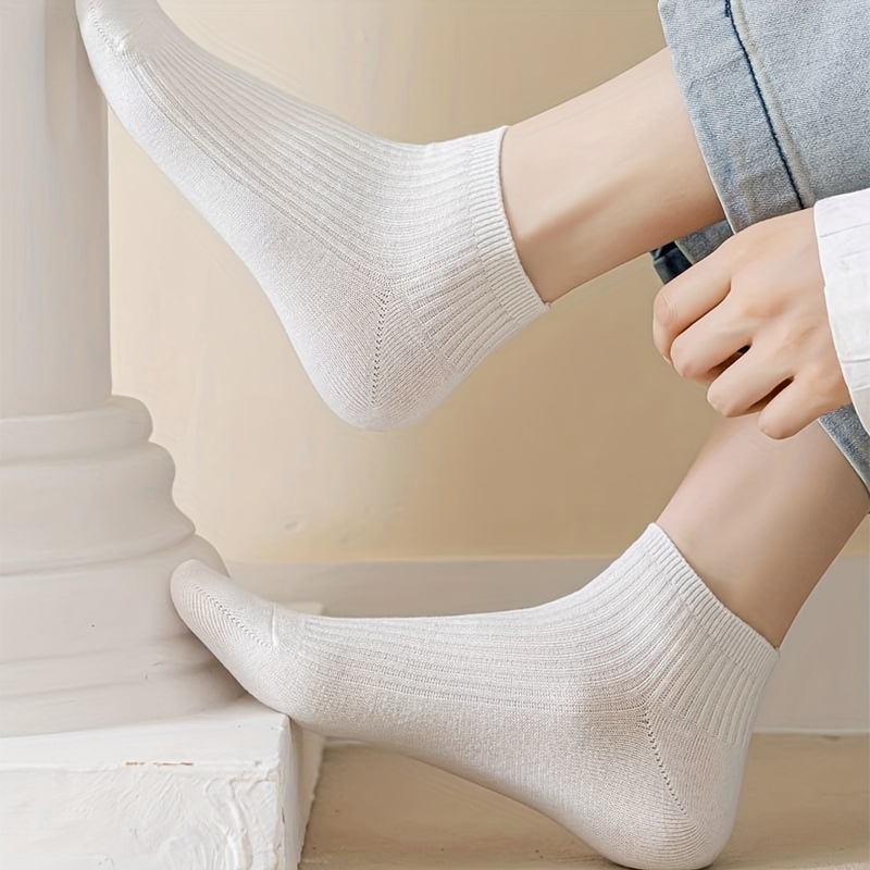 5 Pairs Solid Soft & Lightweight Low Cut Ankle Socks