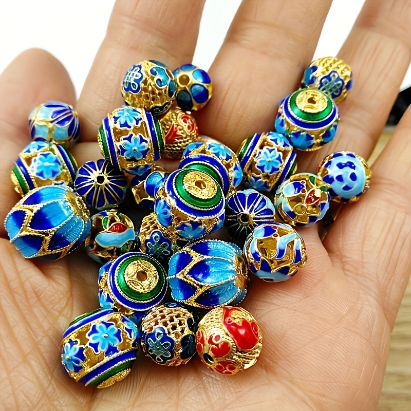 Cloisonne Hollow Ball Enamel Coppery Beads Color - Temu