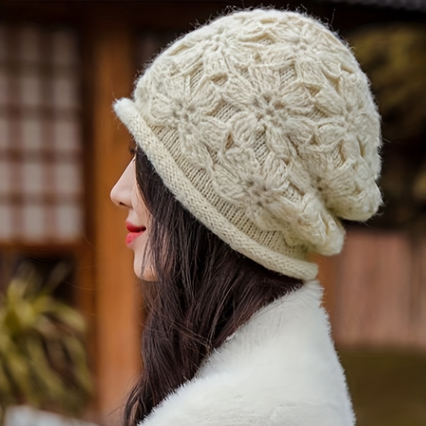 Boina de punto a mano Slouchy, sombrero de mujer invierno, gorros y  sombreros hechos a mano, accesorios de invierno, mujeres de regalo hechas a  mano -  México