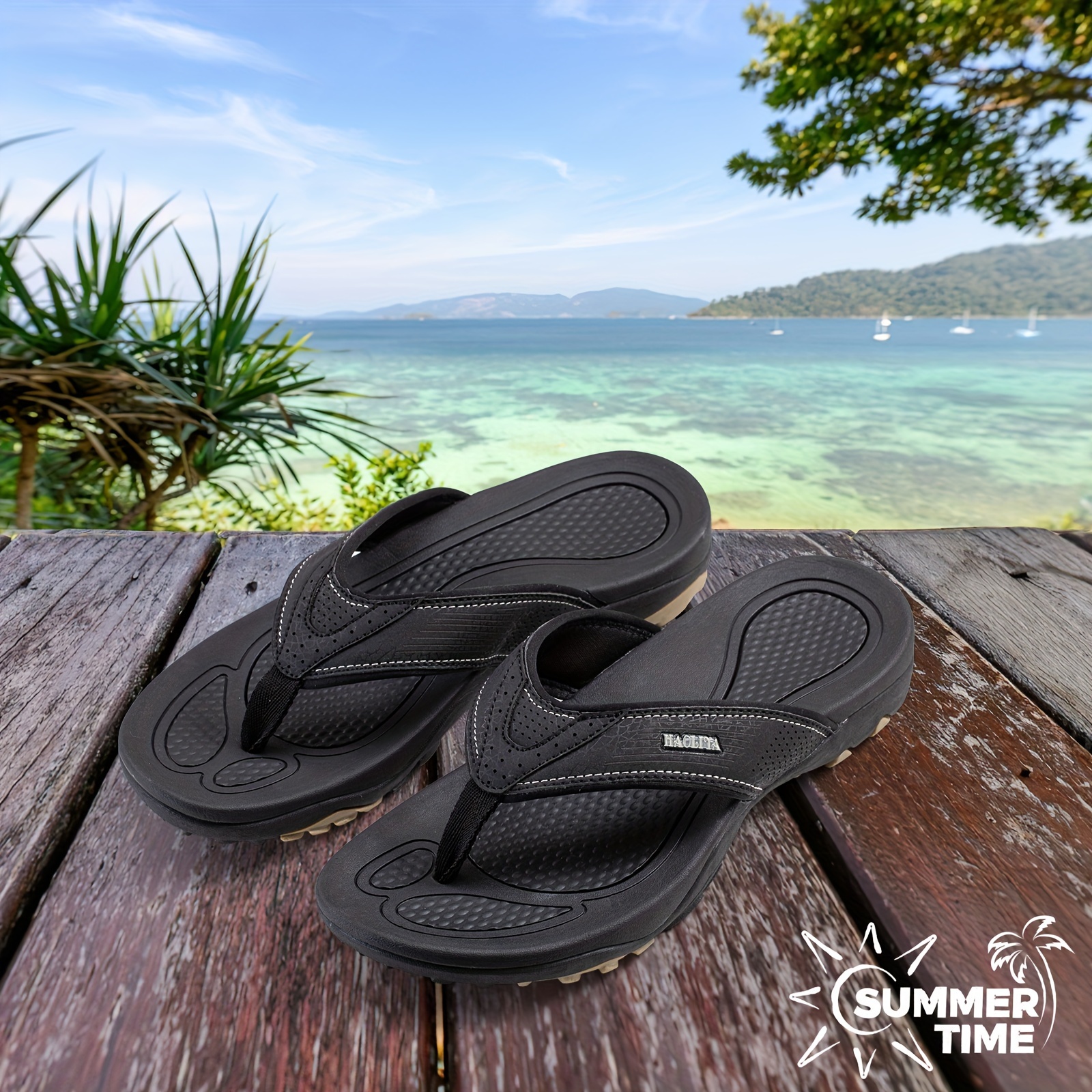 mens sport flip flops comfortable summer sandals outdoor - Temu display picture 2