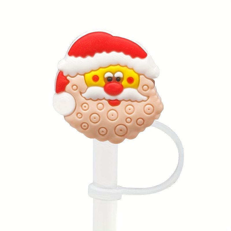 Cute Cartoon Dustproof Straw Cover Reusable Christmas Series - Temu