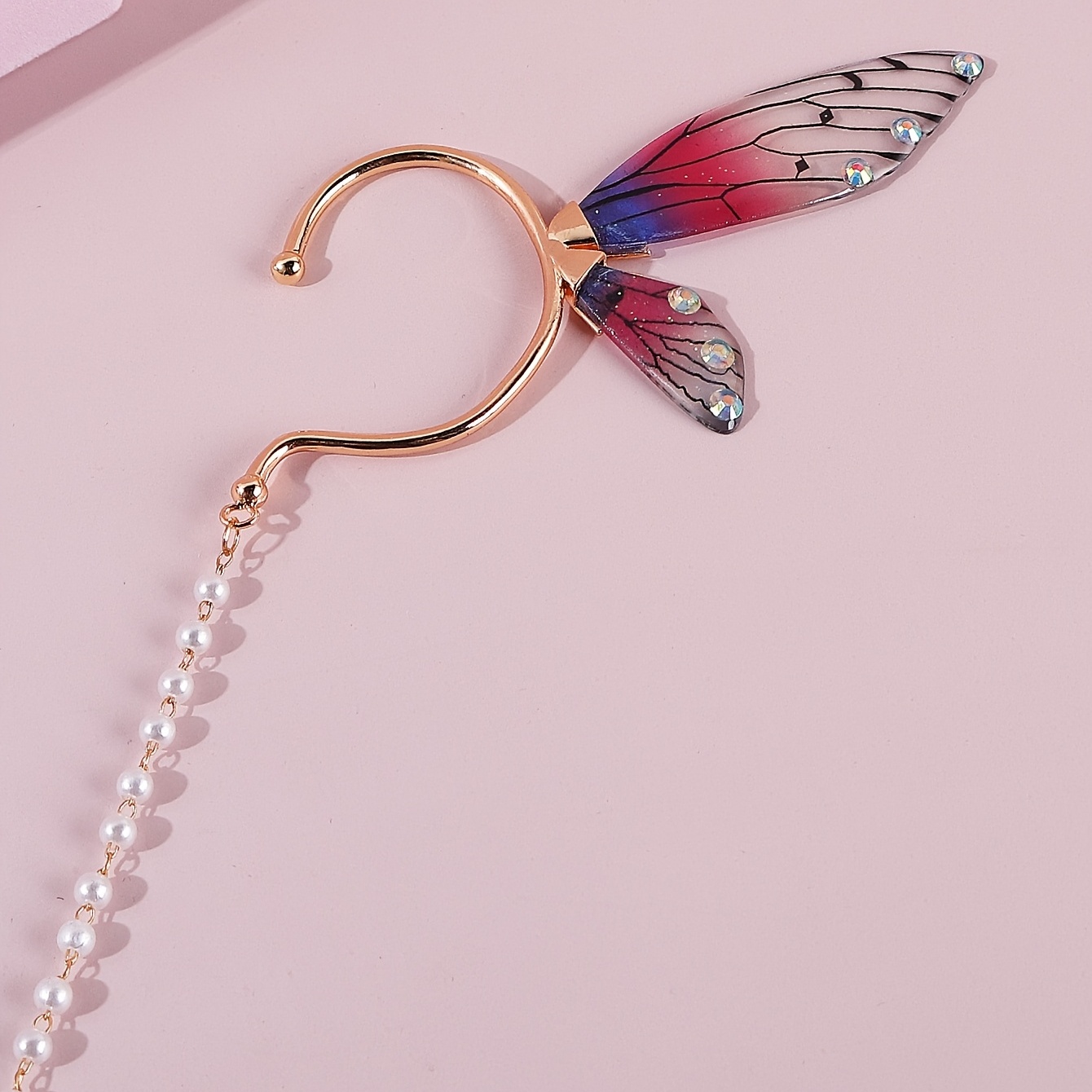 Elegant Long Drop Earrings Faux Pearls Long Chain With Butterfly Wing  Shaped Resin Dangly Earrings Sweet Earlobe Accessories Earhook Without  Piercing - Jewelry & Accessories - Temu